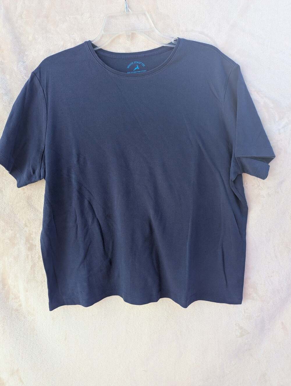 White Stag Tee Women's Navy Blue Crew Neck Cotton T-Shirt Size XL 16/18